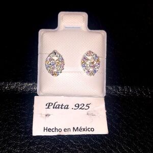 Pair of sterling silver earrings. 925.